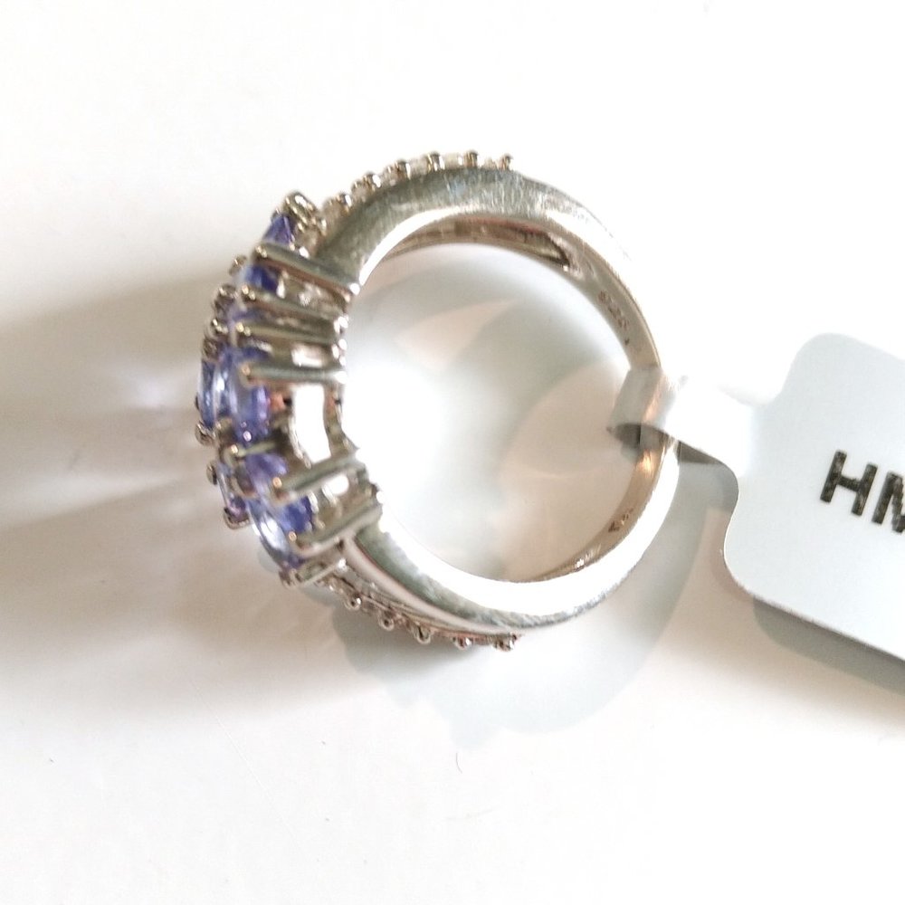 Genuine Blue Tanzanite 925 Silver Ring - Picture 7 of 8